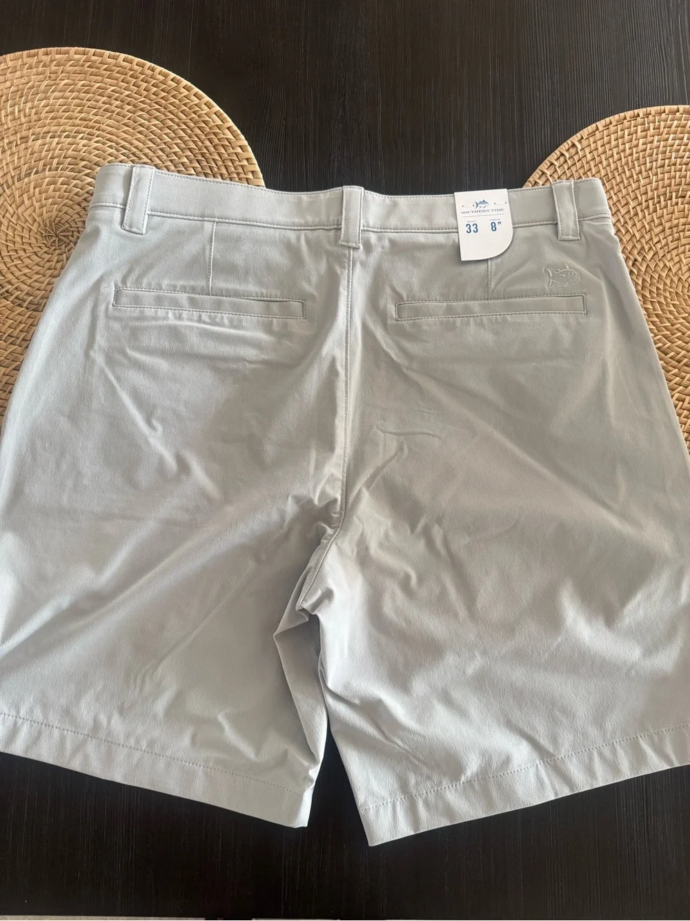 Southern Tide Light Gray Flat Front Performance Shorts